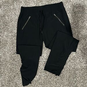 Black Jogger Pants with Zipper Pockets